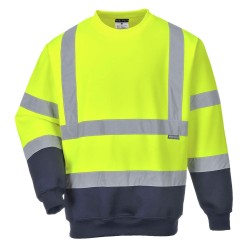 SWEATSHIRT BICOLORE HIVIS  Colour:Jaune/Marine