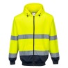 SWEAT HI-VIS BICOLORE ZIPPÉ À CAPUCHE  Colour:Jaune/Marine