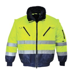 BLOUSON PILOTE 3 EN 1 HAUTE VISIBILITÉ   Colour:Jaune/Marine