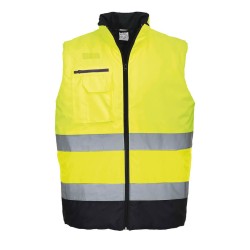 GILET BODYWARMER HAUTE-VISIBILITÉ BICOLORE  Colour:Jaune/Marine