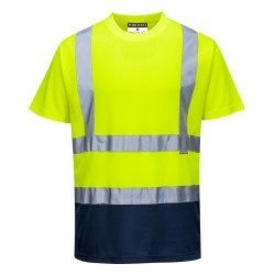 T-SHIRT BICOLORE   Colour:Jaune/Marine