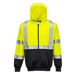 SWEAT HI-VIS BICOLORE ZIPPÉ À CAPUCHE  Colour:Jaune/Noir