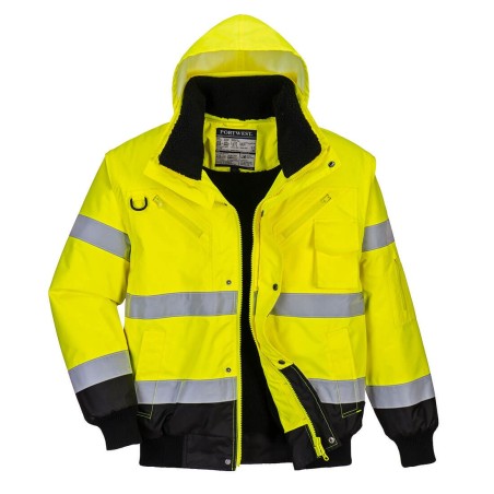 BLOUSON BOMBER  3-EN-1 HAUTE VISIBILITÉ BICOLORE   Colour:Jaune/Noir