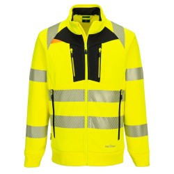 SWEAT ZIPPÉ À COL CHEMINÉE DX4 HI-VIS  Colour:Jaune/Noir