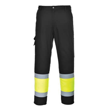 PANTALON COMBAT HI-VIS BICOLORE  Colour:Jaune/Noir