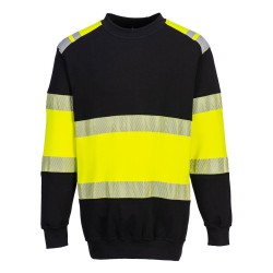 SWEAT-SHIRT PW3 MODAFLAME  HV CLASSE 1   Colour:Jaune/Noir