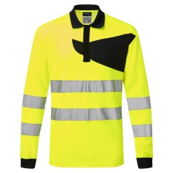 POLO HAUTE VISIBILITÉ ML PW2  Colour:Jaune/Noir