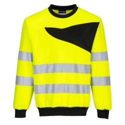 SWEAT-SHIRT HAUTE-VISIBILITÉ À COL ROND PW2  Colour:Jaune/Noir