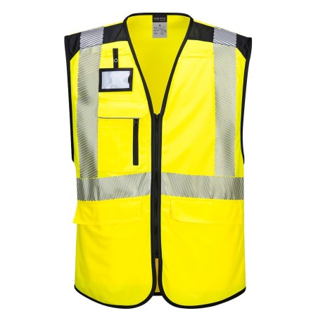 GILET MULTIPOCHES HAUTE-VISIBILITÉ PW3  Colour:Jaune/Noir