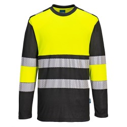 PW3 T-SHIRT HI-VIS CLASSE 1 L/S  Colour:Jaune/Noir