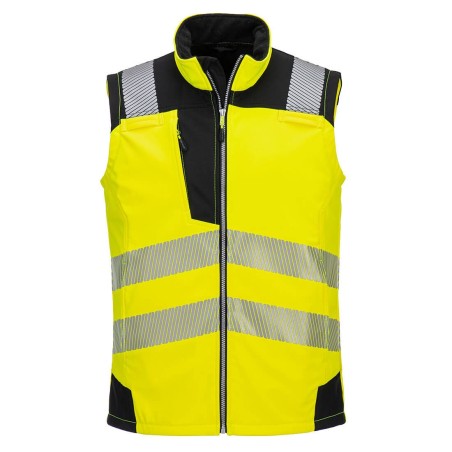 SOFTSHELL SANS MANCHES HI-VIS (3 COUCHES)  Colour:Jaune/Noir