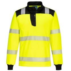 PW3 HI-VIS SWEATSHIRT ZIPPÉ  Colour:Jaune/Noir