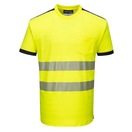 T-SHIRT HV PW3  Colour:Jaune/Noir