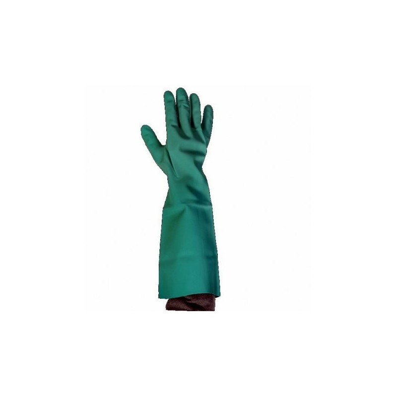 Gants de plonge nitrile vert manchette longue - La paire