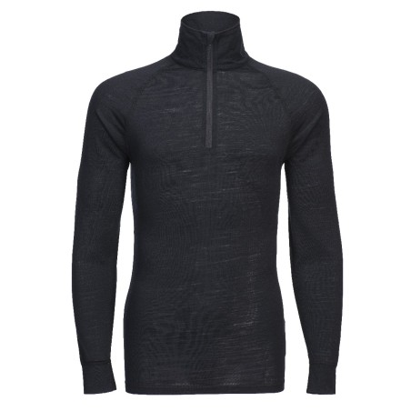 HAUT THERMIQUE EN LAINE MÉRINO 1/4 ZIP  Colour:Noir