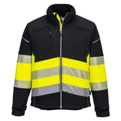 VESTE SOFTSHELL PW3 HAUTE VISIBILITÉ CLASSE 1  Colour:Noir/jaune