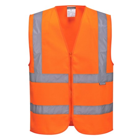 GILET HI-VIS AVEC ZIP  Colour:Orange