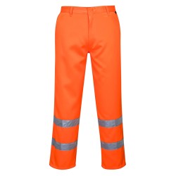 PANTALON HI-VIS POLY-COTON RIS  Colour:Orange