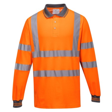 POLO COTON MAJORITAIRE MANCHES LONGUES   Colour:Orange