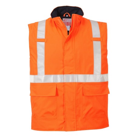 BODYWARMER HI-VIS BIZFLAME ANTISTATIQUE ET FR  Colour:Orange