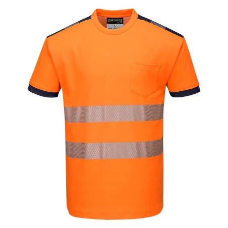 T-SHIRT HV PW3  Colour:Orange/Marine