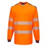 PW3 T-SHIRT HAUTE VISIBILITÉ ML  Colour:Orange/Marine