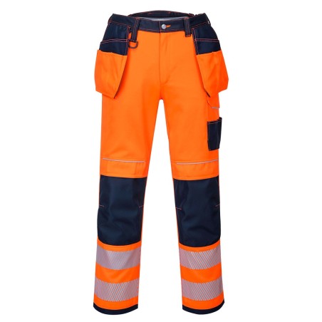 PANTALON HV PW3 POCHES FLOTTANTES  Colour:Orange/Marine Sh