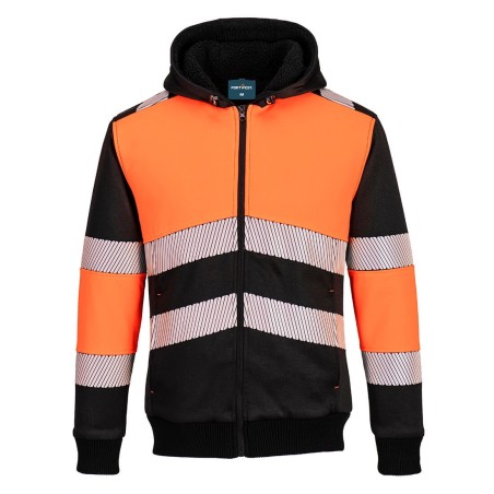 SWEAT À CAPUCHE D'HIVER ZIPPÉ PW3 CLASS 1  Colour:Orange/Noir