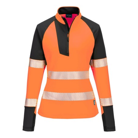 SWEATSHIRT ZIPPÉ HV POUR FEMME PW3  Colour:Orange/Noir