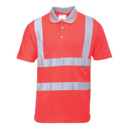 POLO HI-VIS MANCHES COURTES   Colour:Rouge