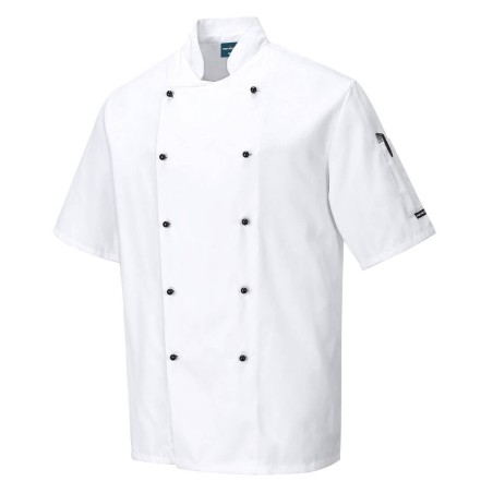 VESTE CUISINE KENT MANCHES COURTES  Colour:Blanc